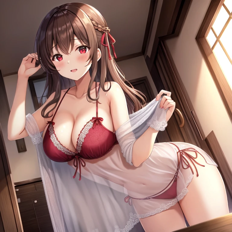 [Holara] Medium hair Wavy hair Indoor Large breasts Negligee [Illustration]